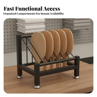 Metal Pickleball Display Rack Slotted Pickleball Paddle Rack Compact Tabletop Paddle Stand Upright for Counter, Desk