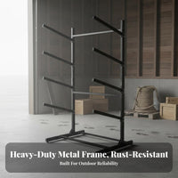 Kayak Storage Rack Adjustable Freestanding Kayak Rack Weather Resistant Freestanding Boat Stand for Paddleboarders, Canoeists, Boathouse, Garage, Dock