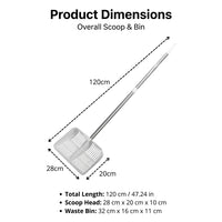 Cat Sifter with Extended Long Handle, Stainless Steel Metal Large, Handle Cat waste tray Tool for Apartment Living