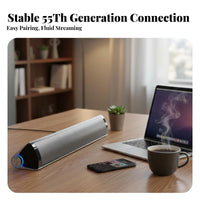 sleek Bluetooth Speaker Plug and Play Desktop Soundbar Portable Design Computer Peripheral for PC Users, Music Lovers, Bedroom, Gaming Setup, Travel