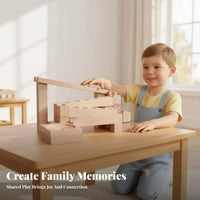 40 Pieces Educational Wooden Marble Run Set Unrestricted-Ended Play Wooden Marble Run Endless Configurations for Children, Toddlers