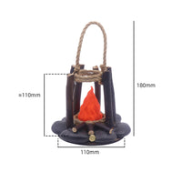 Warm Glow Rechargeable Lantern with Rope Handle Rustic Night Light with Ambient Sound Compact Campfire Lantern Cozy for Nightstand