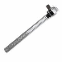Knurled Ratchet Wrench Long Handle Ratchet with Square Drive Compact Tool Tight Reach for Mechanics, DIYers, Workshop