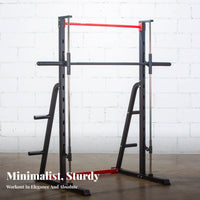 Guided Machine Heavy-Duty Steel Frame Guided Machine Squat Rack Combo Adjustable Home Gym Strength for Bodybuilders, Beginners