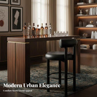 Modern Counter Stool with Backrest Italian Bar Chair Design Chair Integrated Footrest Padded Seat for Restaurant Owners, Adults