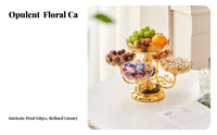 Crystal-Like Appearance Multi-Tier Fruit Platter Elegant Design Rotating Snack Server Great Gift Idea for Parties, Living Room, Coffee Table