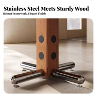 Round Dining Table functionalist Design Pedestal Table with interconnected Legs Retro Modernperiod Modern aesthetic Furniture for Homeowners, Families, Office, Kitchen