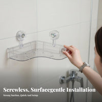 Suction Cup Corner Tray Drillnon-Drill Installation Wall-Mounted Rack