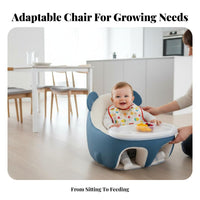 Anti-Tip Safety Inflatable infant Sofa Ergonomic Support Sit-Training Chair Skingentle Infant Floor Seat BPAsafe for Babies 4 months+, New Parents, Toddlers, Feeding Time, play session, Playroom, Living Room