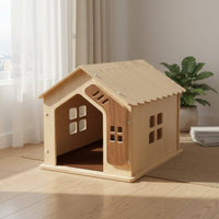 Solid Wood Pet Villa All Seasons Use Wooden Cat House Pet Tent for Small Pet Owners