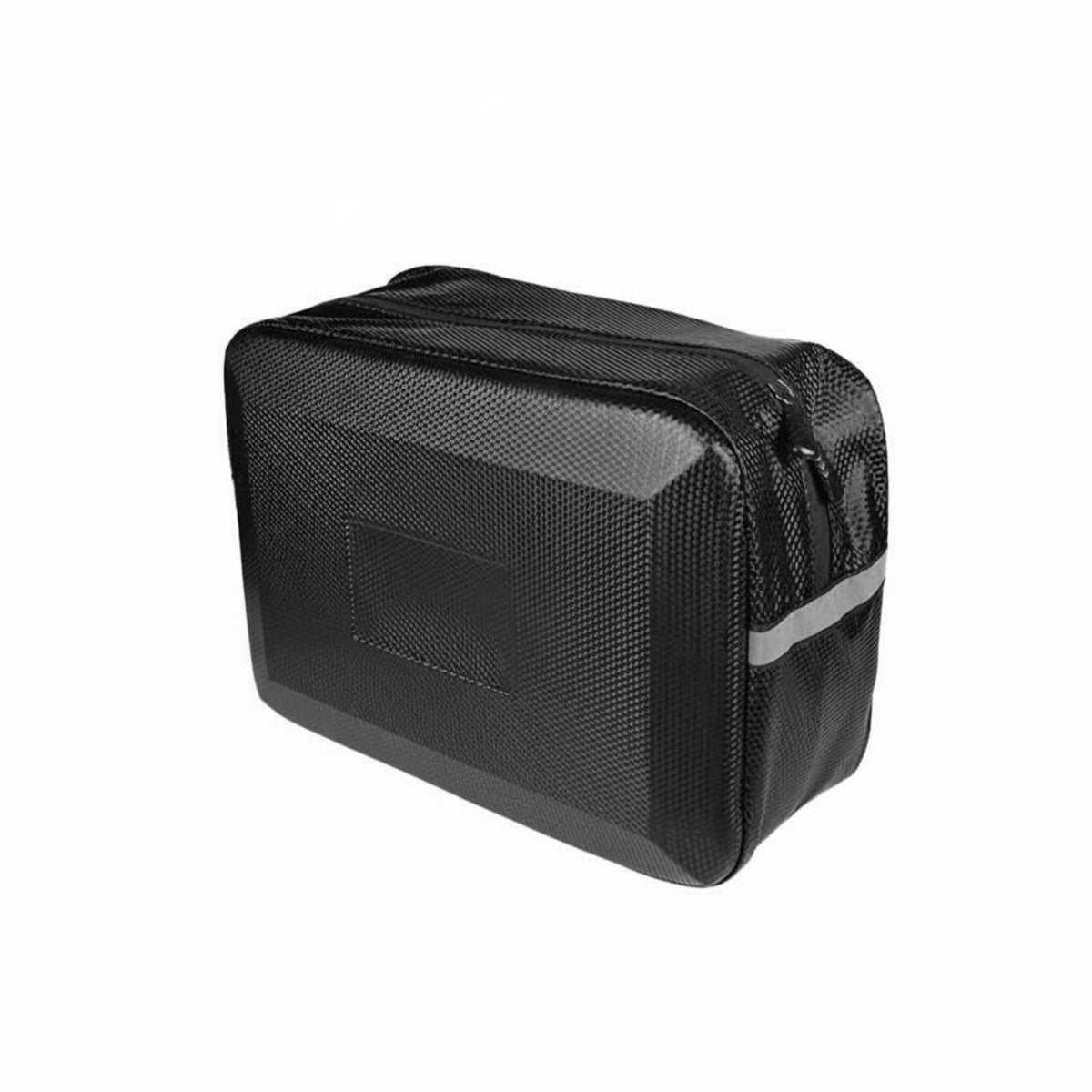 Large Capacity Scooter Backrest Bag Easy Installation Electric Bike Tail Bag Reflective Strips Vehicle Accessory Carbon Fiber Texture for Motorcyclists