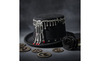 Top Hat with Skeleton Hand Steampunk Felt Top Hat Black Cosplay for Cosplayers, Themed Parties