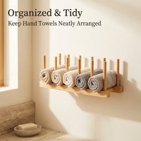 Display Shelf, Vintage Towel Rack for Bathroom, Punch Washroom & Powder Room Organizer for Travelers, Wood Storage for Hotels & Guesthouses