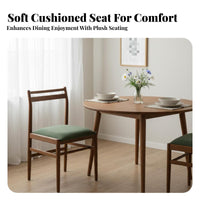 Retro aesthetic Upholstered Wooden Chair Minimalist Design Upholstered Wooden Side Chair Padded Seat Dining Seating Armless for Restaurant Owners, Interior Designers, Homeowners, Kitchen, Cafe, Living Room, Home Office