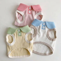 Dog T-shirt for Small Breeds in a Ribbed T-shirt Style, Small Dog Clothes, Breathable Polyester Summer Wear for Spring Summer