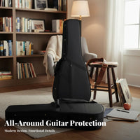 Flight-Approved-Able Acoustic Guitar Case Soft Interior Lining Classical Guitar Carrying Case Thick Padding Instrument Carrier Long-Lasting Construction for Guitarists, Performers, Travel, Touring, Rehearsals, Music Lessons