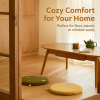 Round Corduroy Floor Cushion, Floor Pillow Memory Foam, Bay Window Seat Pad, Floor Seating Pillow, Home Decor Pouffe, Meditation Tatami Mat