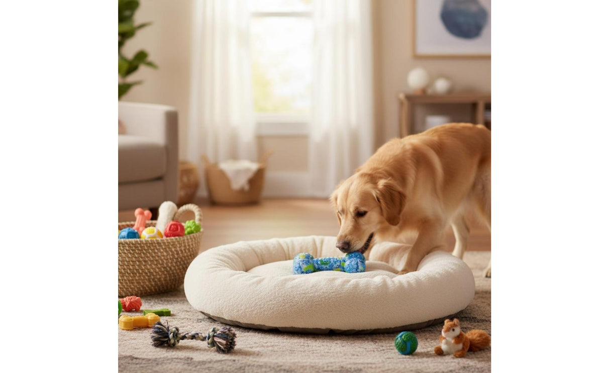 Bone Shaped Dog Toy Built-in Squeaker Squeaky Dog Toy Boredom Reliever Bone for Aggressive Chewers, Large Dogs, Training, Outdoor