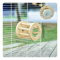 Rotatable Design Rotating Hay Dispenser Solid Wood Material Enclosure Accessory Chew-Resistant Small Pet Supply Effortless 360° Rotation for Chinchillas, Playpen