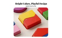 Geometric Shape Board Early Math Learning Wooden Fraction Puzzle Develops Fine Motor Skills Wooden Shape Sorter for Preschoolers, Infants