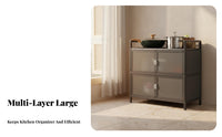 Kitchen Storage Unit Storage Cabinet Large Capacity Multi-Layer Food Pantry Sturdy and Cabinet with Mesh Doors for Cooks, Bedroom, Hallway, Washroom