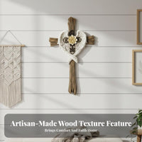 Angel Wing Wall Cross Belief Spiritual Angel Wing Cross Aged Elegance Christian Wall Decor for Christians, Interior Decorators, Easter, Living Room