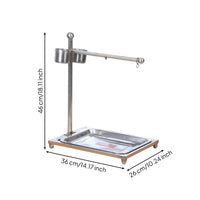 Bird Perch Rack with Food Cups Stainless Steel Floor Standing Bird Stand with Tray Parrot Perch with Cups Freestanding