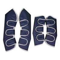 4 Pieces Fleece Lined Horse Transport Leg Guard Wraparound Padded Horse Leg Guard Skin Friendly Pet Gear Navy Blue for Travel
