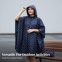 3 in 1 Rain Poncho Portable Multi-Use Rain Poncho Windproof Multifunctional Hooded Raincoat for Campers, Tourists, Travel, Fishing