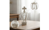 Candle Holder Regal Candle Holder with Crested Outline Rustic Decoration for Wedding