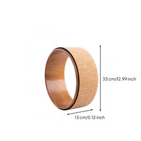 33 Cm Cork Fitness Wheel Hollow Wood-Grain Fitness Wheel Portable Exercise Equipment