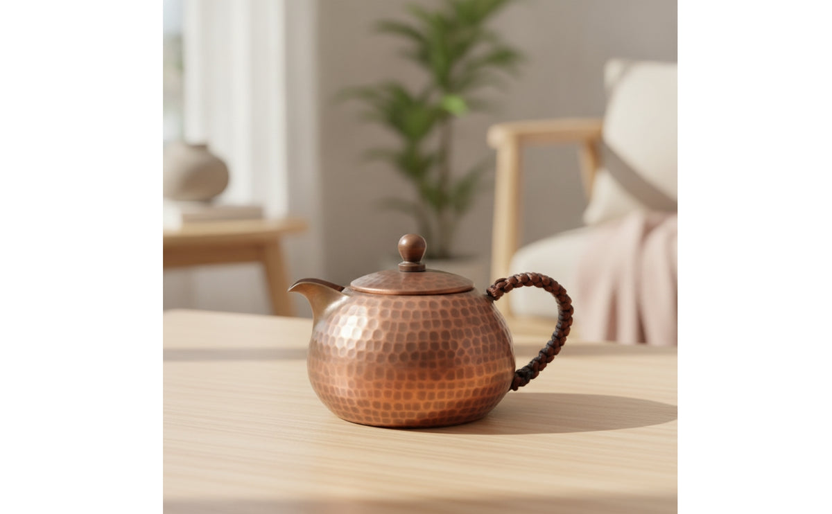 Copper Teapot Handmade Hammered Teapot Thickened Pot for Collectors, Kitchen Countertop