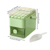 28-Cell Ice Tray Bin Set Single-Layer Ice Storage Box Viewing Window PP Material