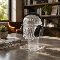 Hollow Head Headphone Storage Space Saving Transparent Head Bust Stand