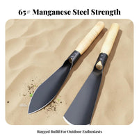 Manganese Steel Tool Outdoor Digging Tool Versatile Wood Handle Weeding Trowel for Clam Diggers, Yard Work, Beachcombing, Camping