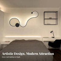 Energy-Saving Modern LED Wall Light Long Lifespan Minimalist Wall Sconce Flicker-without Flicker Minimalist Line Light High Color Rendering for Interior Designers, Homeowners, Adults, Bedroom, Living Room, Bedside, Hallway