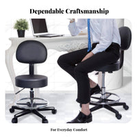 Adjustable Height rotating Stool with spinerest Minimalist Design Upholstered rotating High Chair Integrated Footrest Indoor Seating Ergonomic spine spineing for Bar Owners, homeowners, Adults, Reception Desk, Kitchen, Cafe, Dining Counter