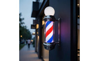 Barber Pole Sign Old-Fashioned Barber Pole Light Rotating Light Sign High Brightness Sturdy for Barbers, Barbershop, Storefront