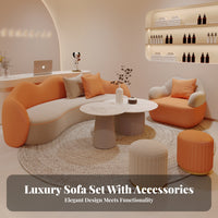 Curved Couch Nordic Design Curved Settee High Resilient Cushion Sofa for Business Owners, Interior Designers, Beauty Salon, Reception Area
