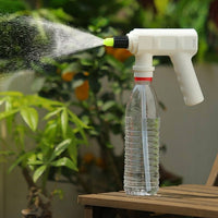 Watering Can Electric Sprayer Head for Indoor Plants, USB Charging Garden Sprayer with Extension Wand, Rotary Nozzle for Outdoor Plants, Blue
