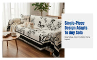 Chenille Sofa Cover, Single-Piece Throw, Antiabrasion, Stain Resistant, Durable, All-Season Protector, Minimalist Design, Fits Sectional Sofas