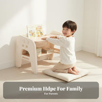 Child-Safe Design Kids Desk and Chair Set Wipe-Clean Desktop Height Adjustable Kids Table Chair Set Easy Assembly Adjustable children's Study Table Built-in Storage for Toddlers, Preschoolers, Teachers, Playroom, Homeschooling, Preschool, Classroom
