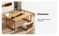 Japanese design Foldable Leg Table Multi-Purpose Foldable Bed Tray Multipurpose Floor Desk Space-Saving for Apartment Dwellers, Remote Workers, Bay area, Bedroom, Living Room, Home Office