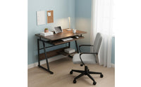 Easy Assembly Student Study Desk Spacious Desktop Computer Desk with Shelves Modern Design Workstation with Keyboard Tray and Shelves for Students, Bedroom, Dorm Room