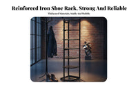 Space Saving Narrow Shoe Rack Small Footprint Narrow Shoe Storage Organizer Long-Lasting Metal Construction Slim Corner Stand Shelf Stable Structure for Apartment Dwellers, Homeowners, Families, Hallway, Bedroom, Dorm Room, Closet