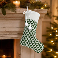 Christmas Plush Diamond/Snowflake Stocking for Fireplace & Window Decor