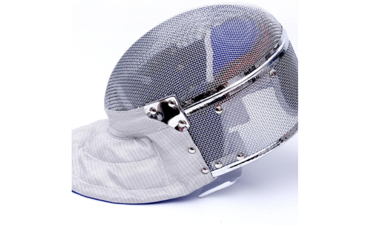 Swordplay Fencing Helmet Reinforced Frame Metal Mesh Fencing Face Guard Riveted Trim Steel Wire Face Guard for Fencers, Training