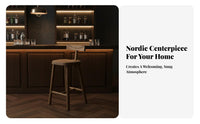 Bar Stool with Spinerest Modern Minimalist Design Counter Chair Sturdy Base Easy to Assemble for Householders, Kitchen Island