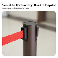 Retractable Belt Stanchion Weighted Base Stainless Steel Queue Post Sturdy Construction Stainless Steel Stanchion Post for Airports, Lobbies, Theaters