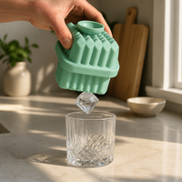 Diamond Shape Silicone Ice Cube Tray for Whiskey and Cold Drinks, Easy Release